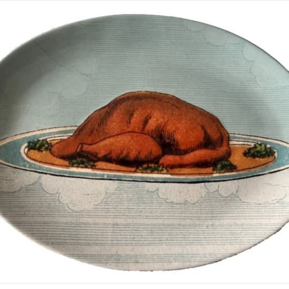 Stoneware Turkey Platter Thanksgiving Serving Thankful Fall Autumn Dinner